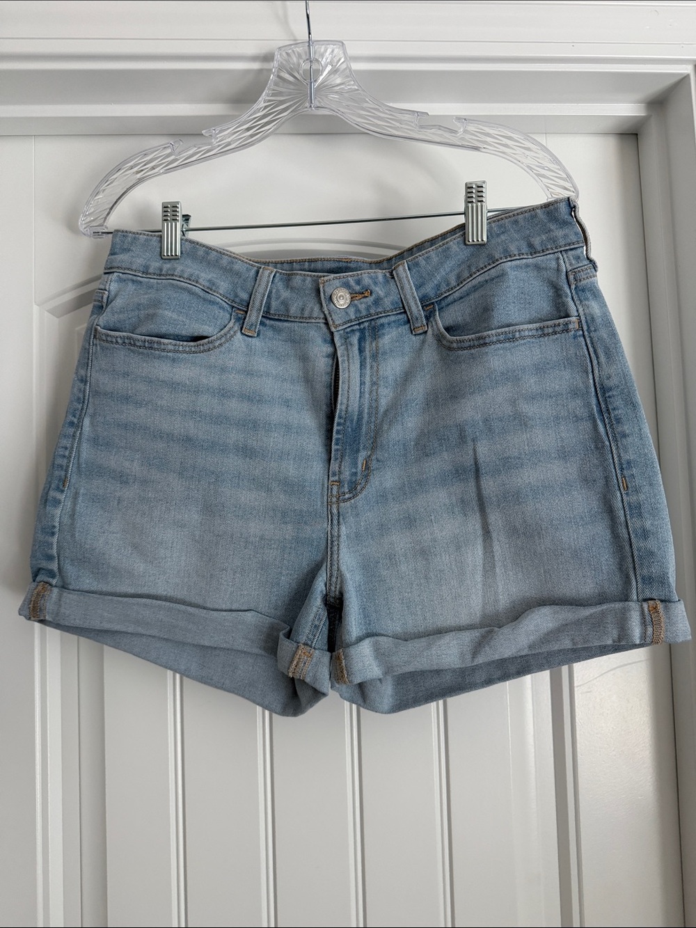 Old Navy Light Blue Denim Roll-Cuff Shorts